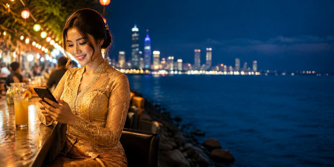 Pengguna Malaysia menggunakan telefon untuk bermain permainan dalam talian ep8 di Pulau Pinang